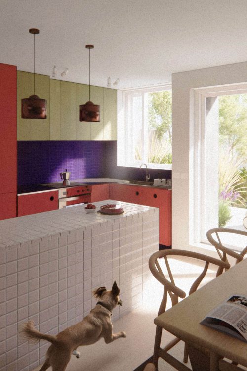 Kitchen refurbishment at Vanbrugh Park Estate, balancing 1960s design character with 21st-century materials