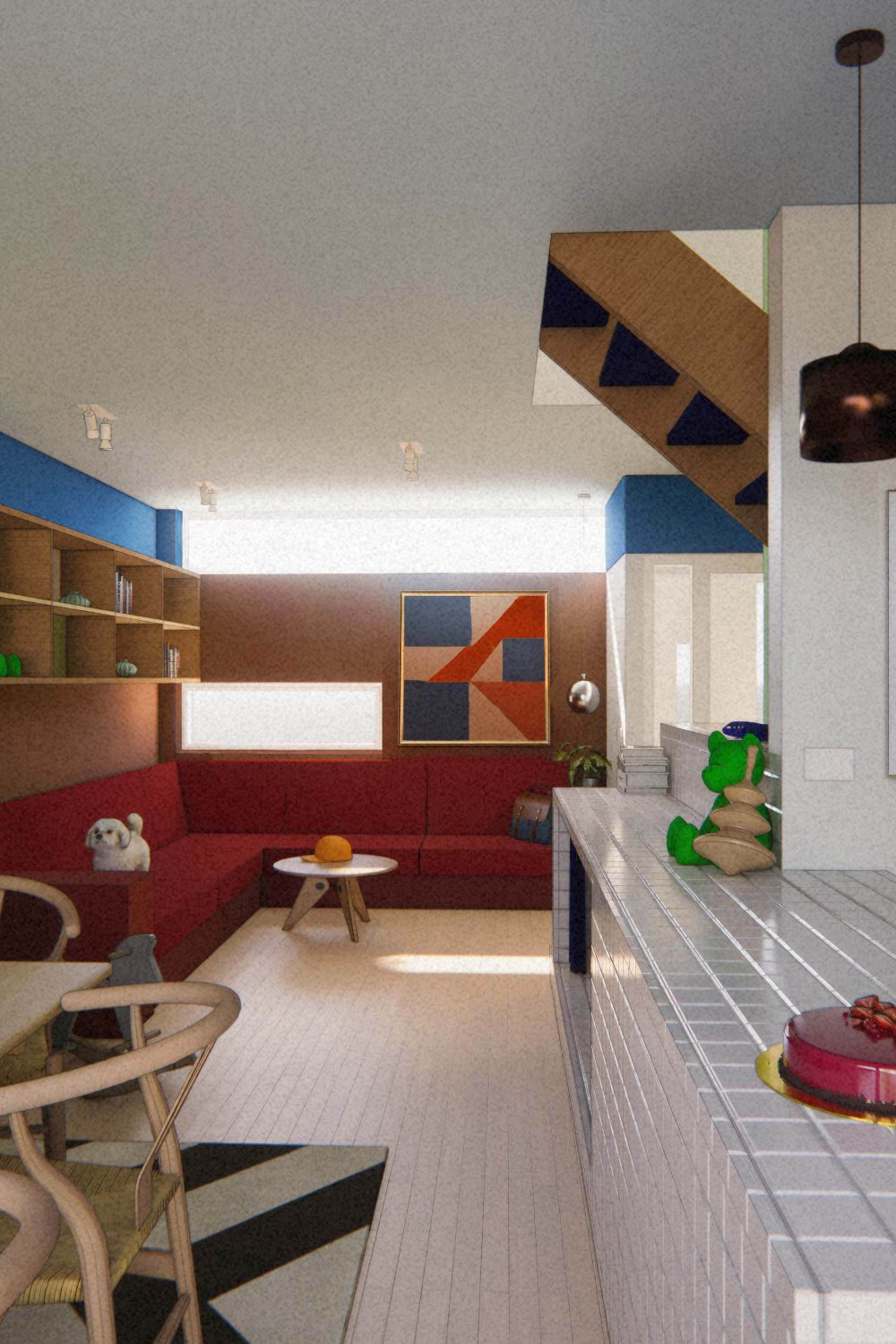 Interior of Vanbrugh Park Estate home, featuring reinstated mid-century details and contemporary sustainable upgrades by BVDS