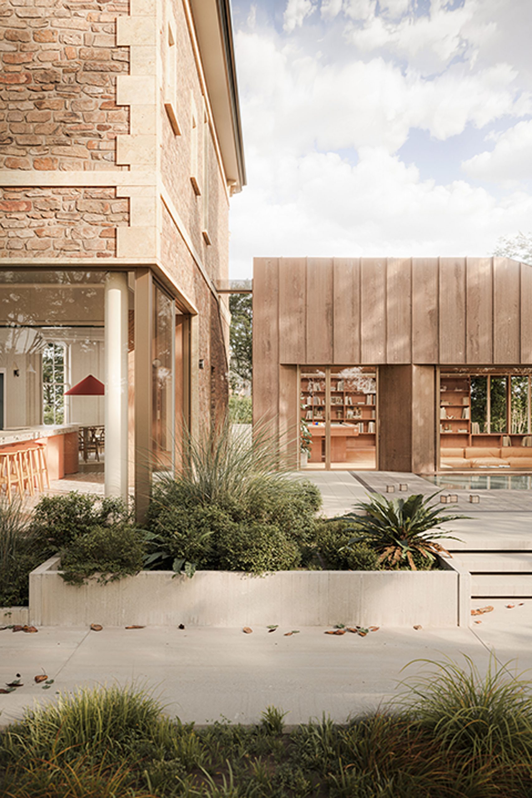 Design-phase visualisation of a sustainable home in Bristol, showing a low-carbon, adaptable layout with modern interiors and thoughtful natural lighting.
